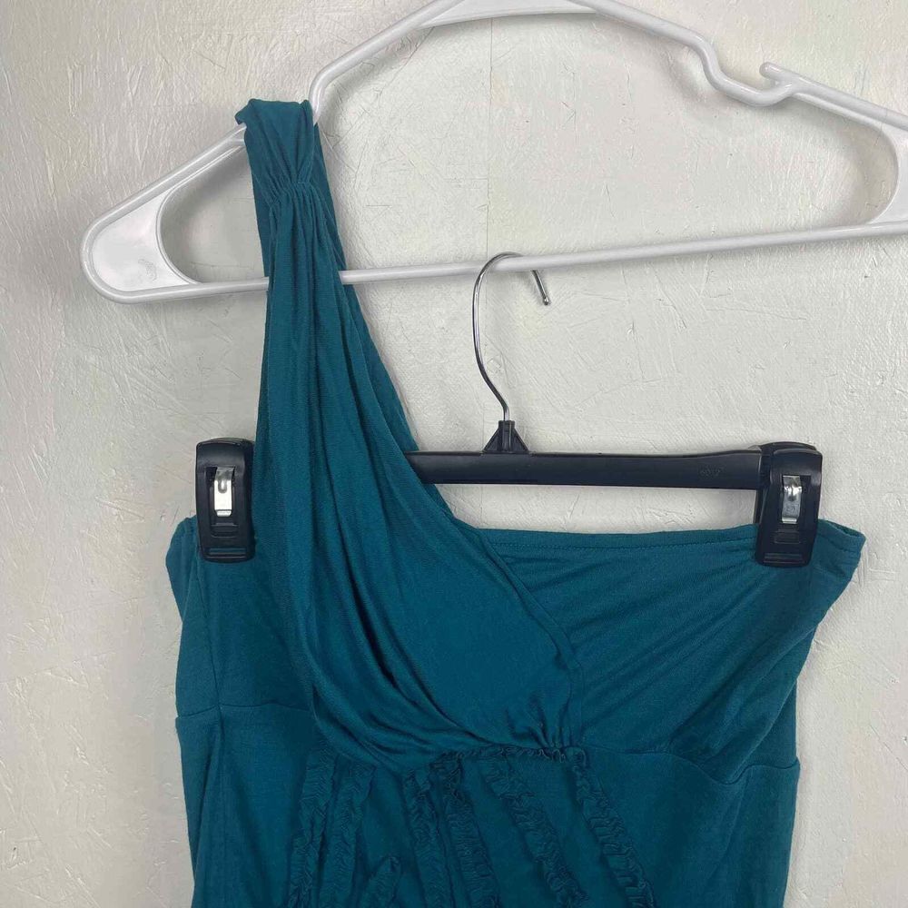 Vintage Y2K Free People Blue Body Con One Shoulder 100% Viscose Dress Size M‎ - Picture 6 of 7